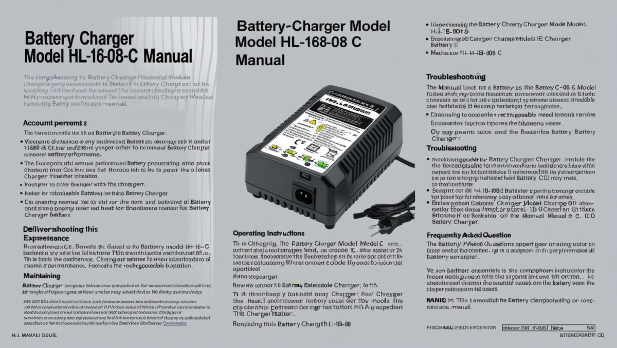 Battery Charger Model HL-168-08 C Manual